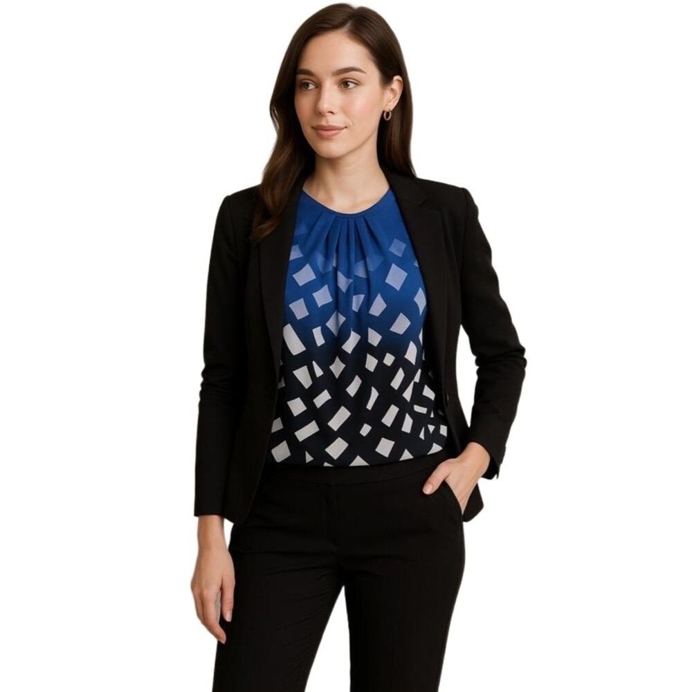 Calvin Klein Blue & Black Sleeveless Top Office Professional‎ Size 2X